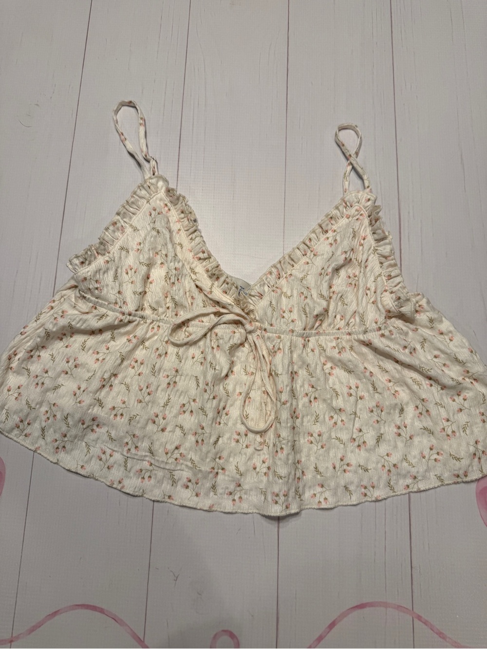 Pacsun  Ditsy Floral Ruffle Babydoll Tank Top Size Medium